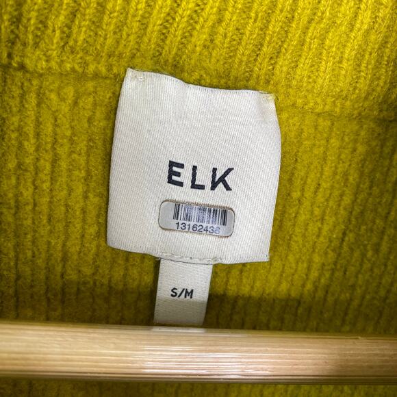 ELK Green Honning Merino Wool Blend Poncho Sweater Womens Size Small/Medium S/M - Picture 5 of 9